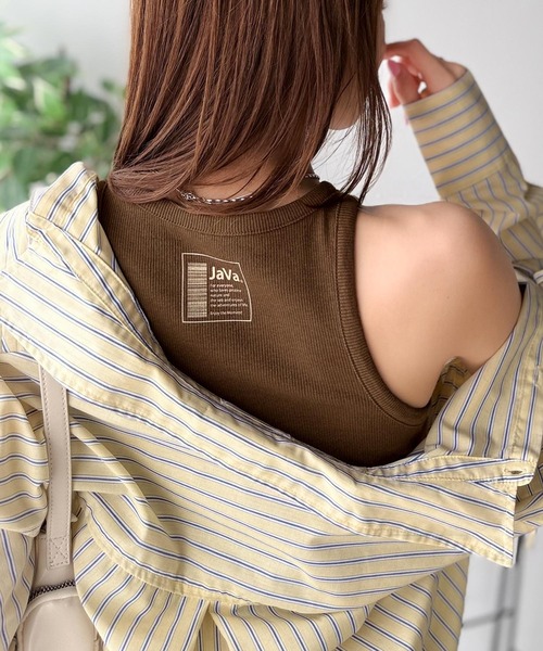 Java（ジャバ）の「《JaVa ジャバコラボ》首裏のひとクセに不意打ち。360度抜かりない、私の相棒。アメスリタンクトップ（タンクトップ・レディース・ブラウン/グレー/オフホワイト/ブラック・LARGE/MEDIUM/SMALL/X-LARGE）」の9枚目の写真