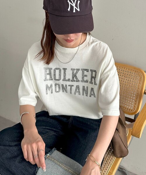 DISCOAT(ディスコート)の「【WEB限定】ヴィンテージグラフィックTシャツ(Tシャツ/カットソー・レディース・マスタード/ライトグレー/ネイビー/レッド/オフホワイト・SMALL/MEDIUM)」の6枚目の写真