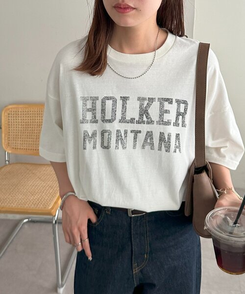 DISCOAT(ディスコート)の「【WEB限定】ヴィンテージグラフィックTシャツ(Tシャツ/カットソー・レディース・マスタード/ライトグレー/ネイビー/レッド/オフホワイト・SMALL/MEDIUM)」の7枚目の写真
