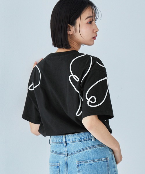 コードエンブロイダリーショート丈半袖Tシャツ MONO-MART│MONO