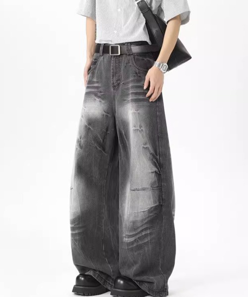 WESTBOY（ウエストボーイ）の「ルーズバギーウォッシュドデニムパンツ/ワイドデニムパンツ  WO25S9PT07【WB ORIGINALS】（デニムパンツ・メンズ・グレー・L/M/XL）」の3枚目の写真