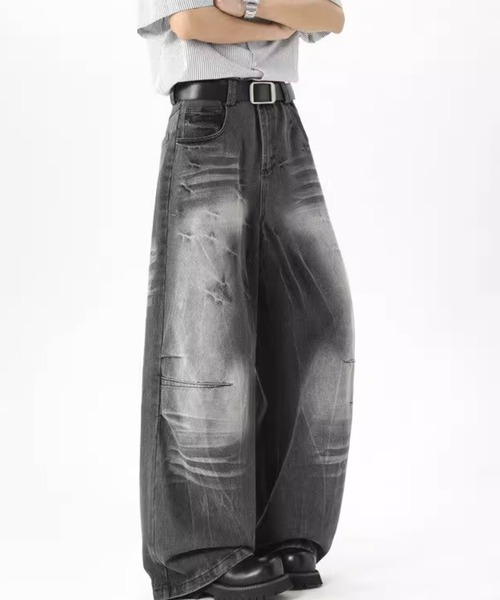 WESTBOY（ウエストボーイ）の「ルーズバギーウォッシュドデニムパンツ/ワイドデニムパンツ  WO25S9PT07【WB ORIGINALS】（デニムパンツ・メンズ・グレー・L/M/XL）」の5枚目の写真