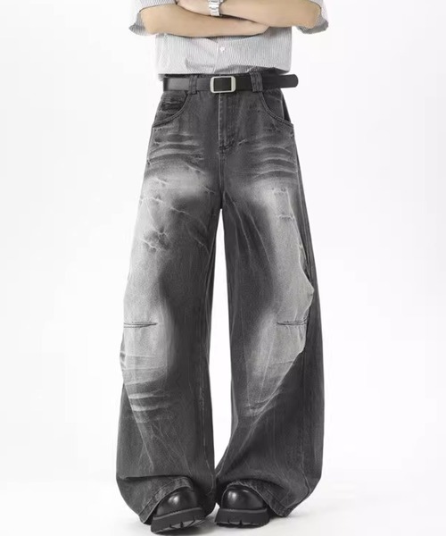 WESTBOY（ウエストボーイ）の「ルーズバギーウォッシュドデニムパンツ/ワイドデニムパンツ  WO25S9PT07【WB ORIGINALS】（デニムパンツ・メンズ・グレー・L/M/XL）」の7枚目の写真