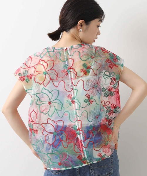 【☆happy☆様】Gready Brilliant 半袖 シャツ ブラウス セール】LU花刺繍フレンチブラウス（シャツ/ブラウス