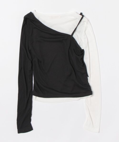 Uenui（ウニュイ）の「【 cunii 】 プレッツェル ティー レイヤード Tシャツ（その他トップス・レディース・ブラック/ブラウン/グレー・FREE）」の4枚目の写真