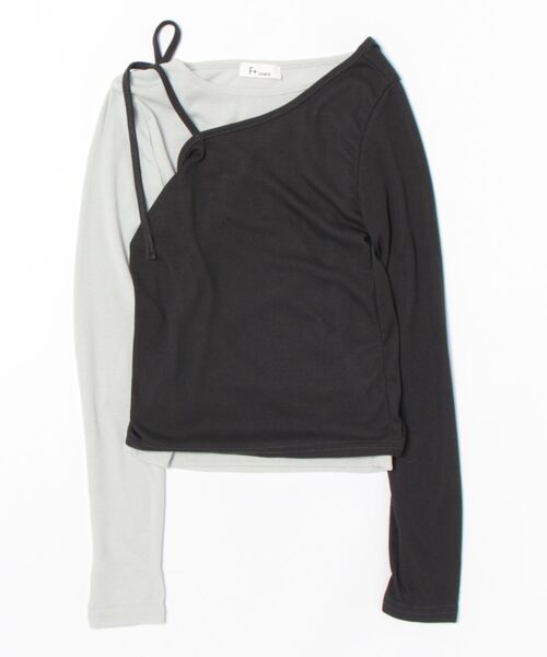 Uenui（ウニュイ）の「【 cunii 】 プレッツェル ティー レイヤード Tシャツ（その他トップス・レディース・ブラック/ブラウン/グレー・FREE）」の3枚目の写真