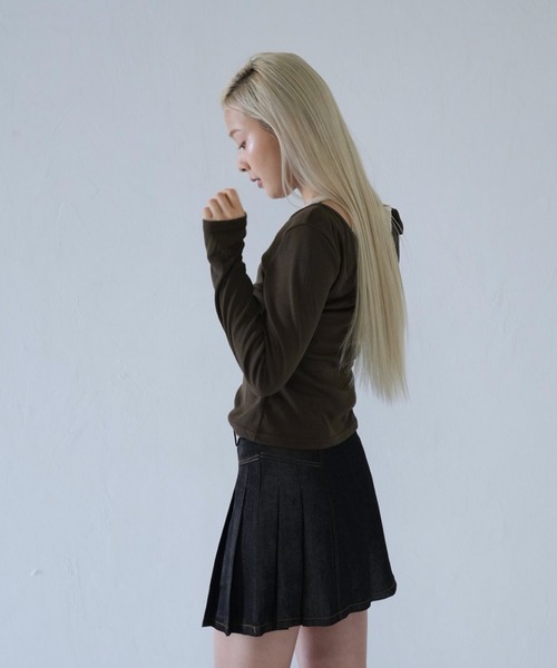 Uenui（ウニュイ）の「【 cunii 】 プレッツェル ティー レイヤード Tシャツ（その他トップス・レディース・ブラック/ブラウン/グレー・FREE）」の13枚目の写真