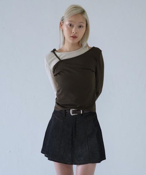 Uenui（ウニュイ）の「【 cunii 】 プレッツェル ティー レイヤード Tシャツ（その他トップス・レディース・ブラック/ブラウン/グレー・FREE）」の12枚目の写真