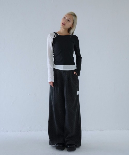 Uenui（ウニュイ）の「【 cunii 】 プレッツェル ティー レイヤード Tシャツ（その他トップス・レディース・ブラック/ブラウン/グレー・FREE）」の10枚目の写真