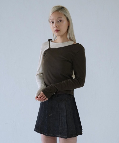Uenui（ウニュイ）の「【 cunii 】 プレッツェル ティー レイヤード Tシャツ（その他トップス・レディース・ブラック/ブラウン/グレー・FREE）」の8枚目の写真