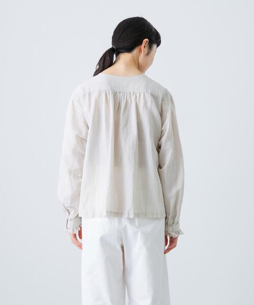 コットンリネンワッシャーフリルブラウス（シャツ/ブラウス