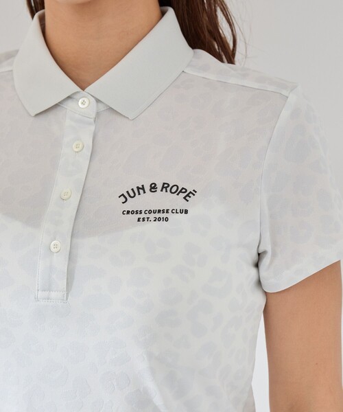 JUN&ROPE'(ジュンアンドロペ)の「【UV CARE】【吸水速乾】【ストレッチ】アニマル柄ジャガード半袖ポロ(ポロシャツ・レディース・グレー/ピンク/ネイビー・S/M/L)」の21枚目の写真