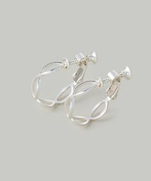 【金属アレルギー軽減】〈Silver925〉クロスフープイヤリング