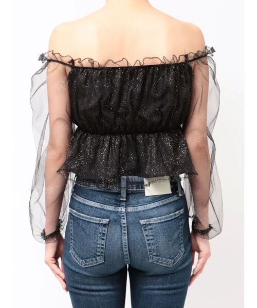 GYDA（ジェイダ）の「ラメチュールオフショルブラウス（シャツ/ブラウス・レディース・スカイブルー/ブラック・FREE）」の18枚目の写真