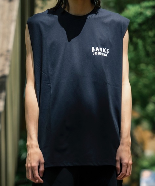 BANKS(バンクス)の「DESIGN TEE /BANKS JOURNAL(バンクスジャーナル)ワンポイントブランドロゴプリントタンクトップ(タンクトップ・メンズ・スモークピンク/オフホワイト/ブラック・MEDIUM/LARGE/X-LARGE)」の14枚目の写真