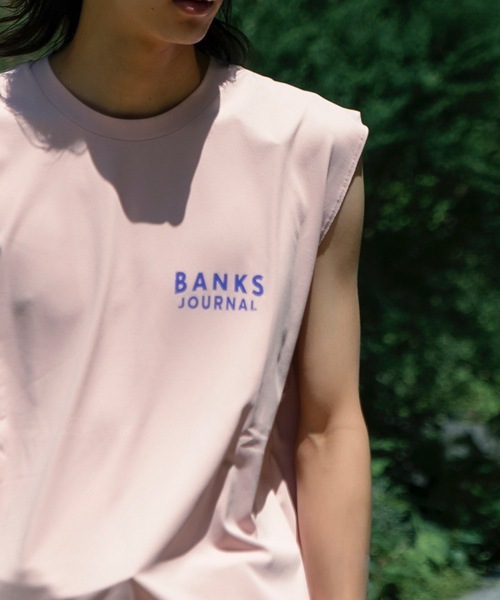 BANKS(バンクス)の「DESIGN TEE /BANKS JOURNAL(バンクスジャーナル)ワンポイントブランドロゴプリントタンクトップ(タンクトップ・メンズ・スモークピンク/オフホワイト/ブラック・MEDIUM/LARGE/X-LARGE)」の22枚目の写真