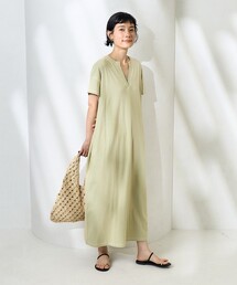 <接触冷感>メランジスキッパーワンピース/Tシャツワンピース