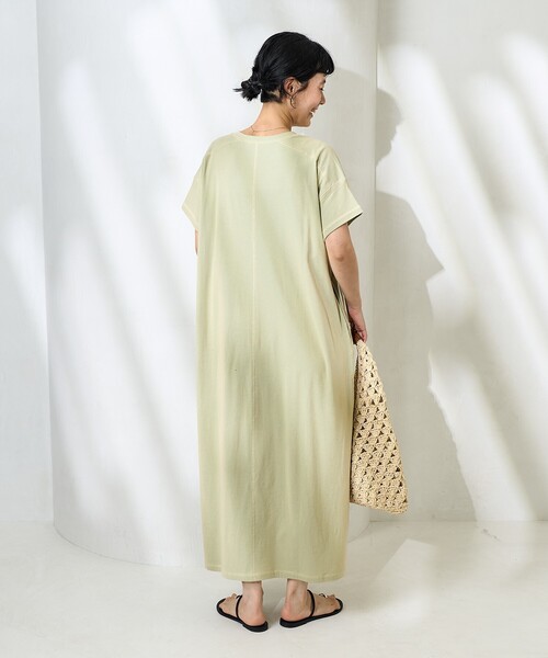 FREAK'S STORE（フリークスストア）の「＜接触冷感＞メランジスキッパーワンピース/Tシャツワンピース（ワンピース・レディース・チャコールグレー/サックスブルー/ブルーグリーン・ﾌﾘ-）」の14枚目の写真