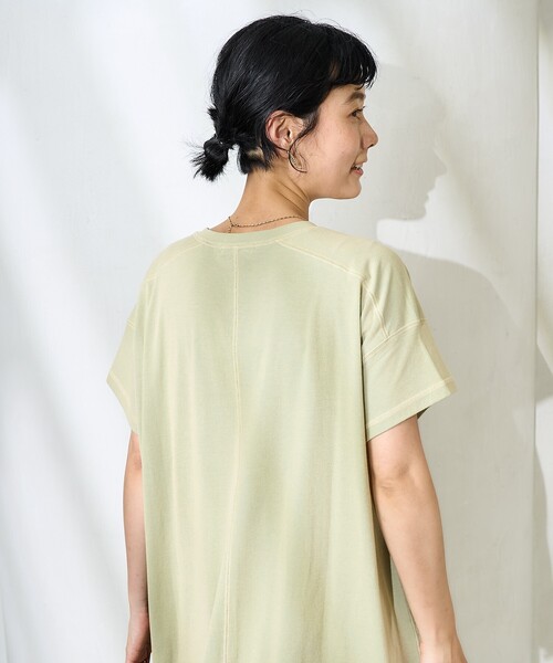 FREAK'S STORE（フリークスストア）の「＜接触冷感＞メランジスキッパーワンピース/Tシャツワンピース（ワンピース・レディース・チャコールグレー/サックスブルー/ブルーグリーン・ﾌﾘ-）」の17枚目の写真