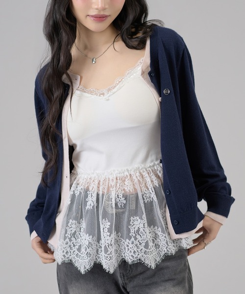 apres jour mignon(アプレジュールミニョン)の「【apresjour mignon×ARIAZ】カップ付き裾レースキャミソール(キャミソール・レディース・オフホワイト・フリー)」の3枚目の写真