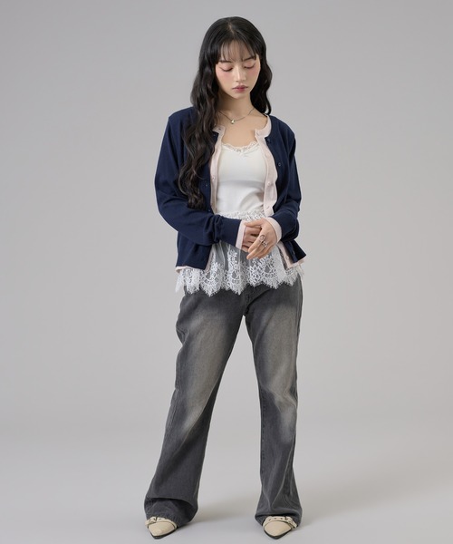 apres jour mignon(アプレジュールミニョン)の「【apresjour mignon×ARIAZ】カップ付き裾レースキャミソール(キャミソール・レディース・オフホワイト・フリー)」の7枚目の写真