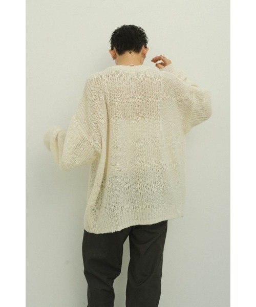 Knuth Marf（クヌースマーフ）の「jaguard sheer knit(unisex)（ニット/セーター・レディース・レッド/ホワイト/ライトブルー・FREE）」の10枚目の写真