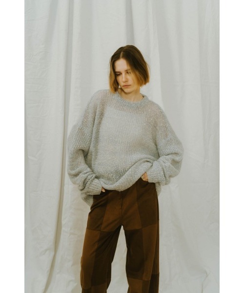 Knuth Marf（クヌースマーフ）の「jaguard sheer knit(unisex)（ニット/セーター・レディース・レッド/ホワイト/ライトブルー・FREE）」の13枚目の写真