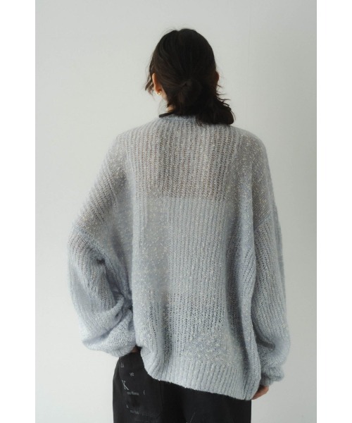 Knuth Marf（クヌースマーフ）の「jaguard sheer knit(unisex)（ニット/セーター・レディース・レッド/ホワイト/ライトブルー・FREE）」の15枚目の写真