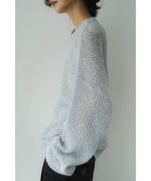 Knuth Marf（クヌースマーフ）の「jaguard sheer knit(unisex)（ニット/セーター・レディース・レッド/ホワイト/ライトブルー・FREE）」の18枚目の写真