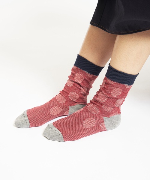 gomme（ゴム）の「リンクスドットソックス（ソックス/靴下・レディース・グレー/ブルー/ブラック/レッド・FREE）」の4枚目の写真