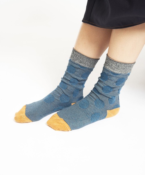 gomme（ゴム）の「リンクスドットソックス（ソックス/靴下・レディース・グレー/ブルー/ブラック/レッド・FREE）」の3枚目の写真