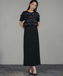 セール】ドレープビスチェフロッキードレス / draped bustier flocky