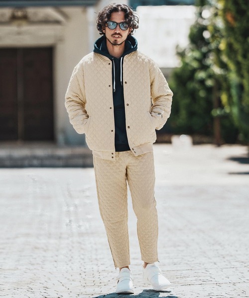 felkod(フィルコッド)の「mj10795- Quilted Relax Blouson キルティングブルゾン(ブルゾン・メンズ・グレイッシュベージュ/ブラック・S/M/L)」の7枚目の写真