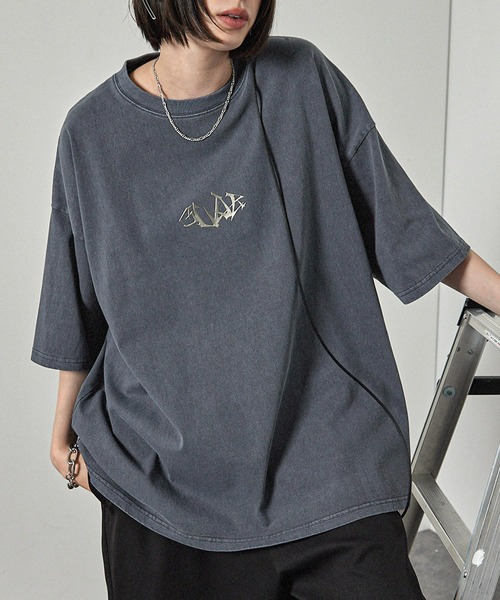 Alfred Alex】ヴィンテージ加工ピグメント3Dメタルディストーテッド