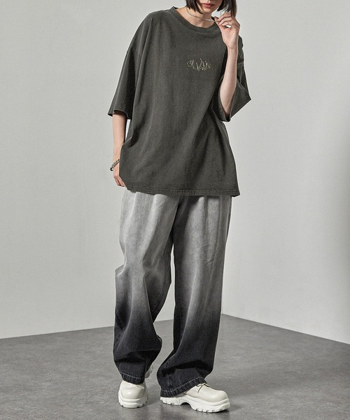 Alfred Alex】ヴィンテージ加工ピグメント3Dメタルディストーテッド