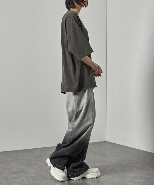 Alfred Alex】ヴィンテージ加工ピグメント3Dメタルディストーテッド