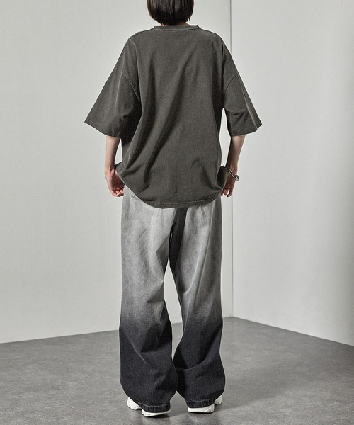 Alfred Alex(アルフレッドアレックス)の「【Alfred Alex】ヴィンテージ加工ピグメント3Dメタルディストーテッドロゴ半袖Tシャツ(Tシャツ/カットソー・メンズ・ブラック/ワイン/グレイッシュブルー・M/L)」の14枚目の写真