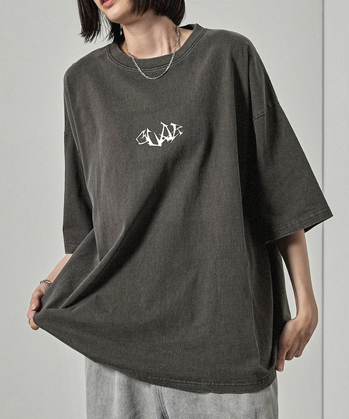 USAヴィンテージ/幾何学モダンアート★ナイロンカットソー Alfred Alex】ヴィンテージ加工ピグメント3Dメタルディストーテッド