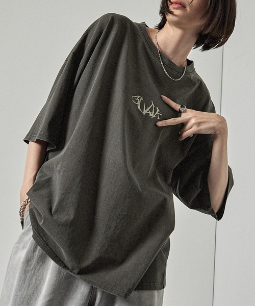 Alfred Alex】ヴィンテージ加工ピグメント3Dメタルディストーテッド