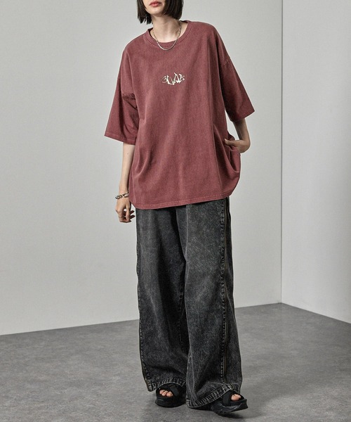 Alfred Alex】ヴィンテージ加工ピグメント3Dメタルディストーテッド