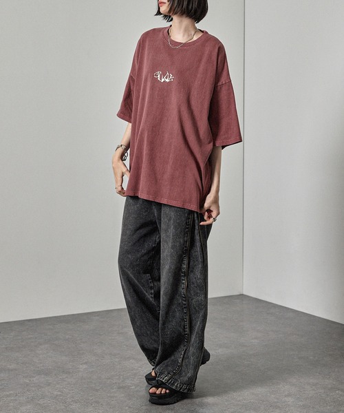 Alfred Alex】ヴィンテージ加工ピグメント3Dメタルディストーテッド