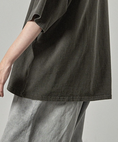 Alfred Alex(アルフレッドアレックス)の「【Alfred Alex】ヴィンテージ加工ピグメント3Dメタルディストーテッドロゴ半袖Tシャツ(Tシャツ/カットソー・メンズ・ブラック/ワイン/グレイッシュブルー・M/L)」の21枚目の写真