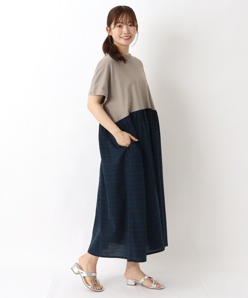 one'sterrace(ワンズテラス)の「切替コンビワンピース(ワンピース・レディース・ブラック系8/ネイビー系5/ベージュ系その他7・02)」の7枚目の写真