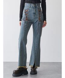 MURUA | レースアップフレアデニム(デニムパンツ)