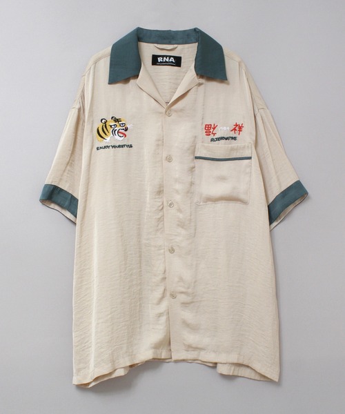 ブラウス シャツ B2917 スーベニアシャツ レディース B2917 スーベニアシャツ(M アイボリー/グリーン): トップス