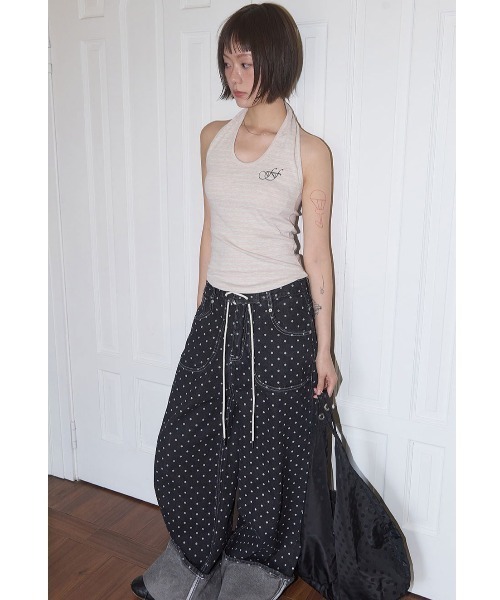 タンクトップ ノースリーブ A'GEM/9 × .kom 「FANCY CLUB/ファンシークラブ」 Stripe Open-back Haltern A'GEM/9 × .kom 『FANCY CLUB/ファンシークラブ』 Stripe Open