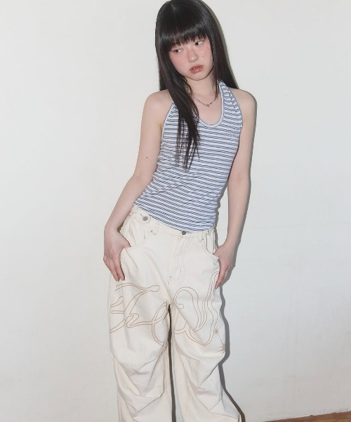 FANCY CLUB ライトブルー サイズ【２】 A'GEM/9 × .kom 『FANCY CLUB/ファンシークラブ』 Stripe Open