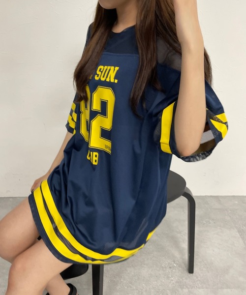 repipi armario(レピピ アルマリオ)の「キリカエメッシュルーズTワンピース(ワンピース・キッズ・ホワイト/ネイビー/ブラック・SMALL/MEDIUM/LARGE)」の1枚目の写真