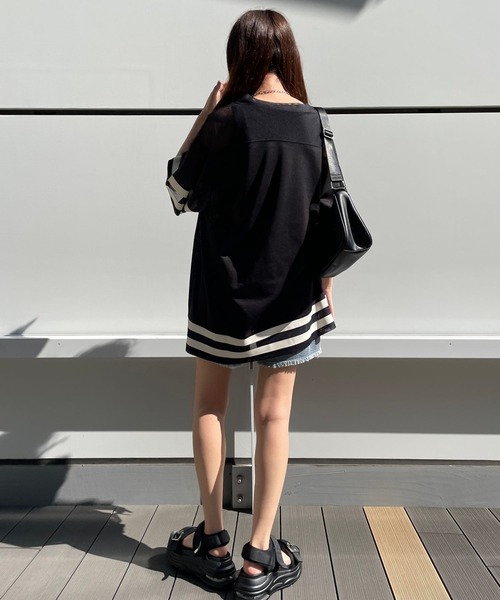 repipi armario(レピピ アルマリオ)の「キリカエメッシュルーズTワンピース(ワンピース・キッズ・ホワイト/ネイビー/ブラック・SMALL/MEDIUM/LARGE)」の8枚目の写真