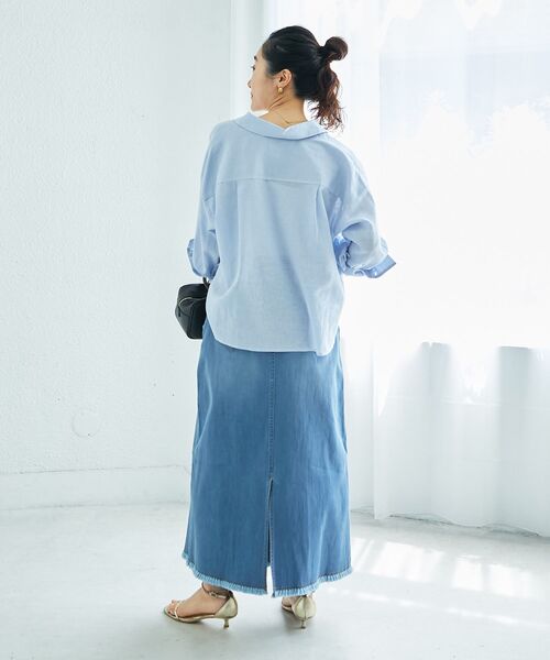 le.coeur blanc（ルクールブラン）の「リメイク風ラメデニムスカート（デニムスカート・レディース・サックスブルー/ブルー・38/36）」の15枚目の写真